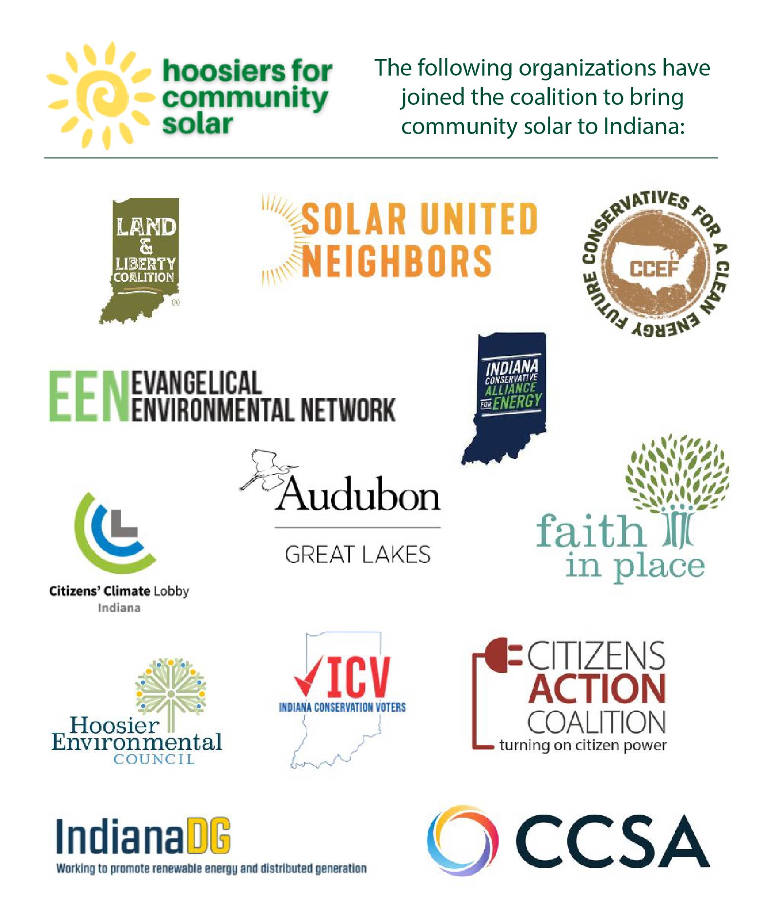 Hoosiers for Community Solar Logos
